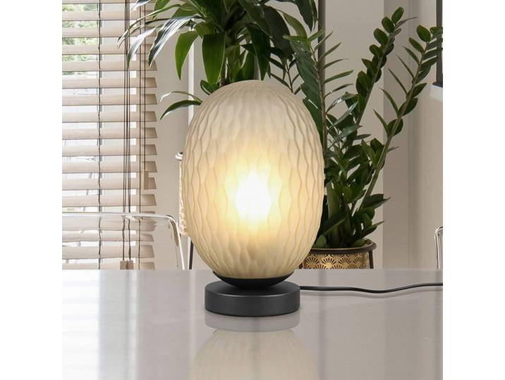 Nachtkastlamp - nachtlampje Facette, groen, Woon-/ Eetkamer, Glas, Modern, Tafellamp