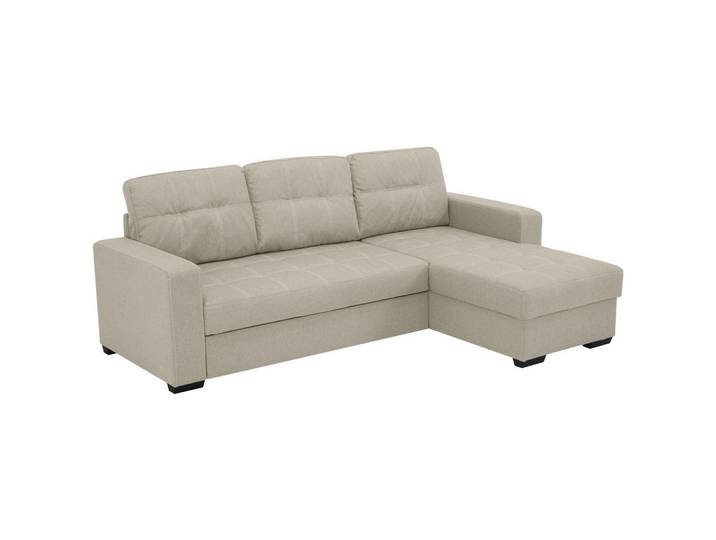Livetastic Eckschlafsofa, Sand, Kunststoff, 3-Sitzer, 240x160 cm, Made in EU, Wohnzimmer, Sofas & Couches, Schlafsofas, Schlafsofas mit Bettkasten
