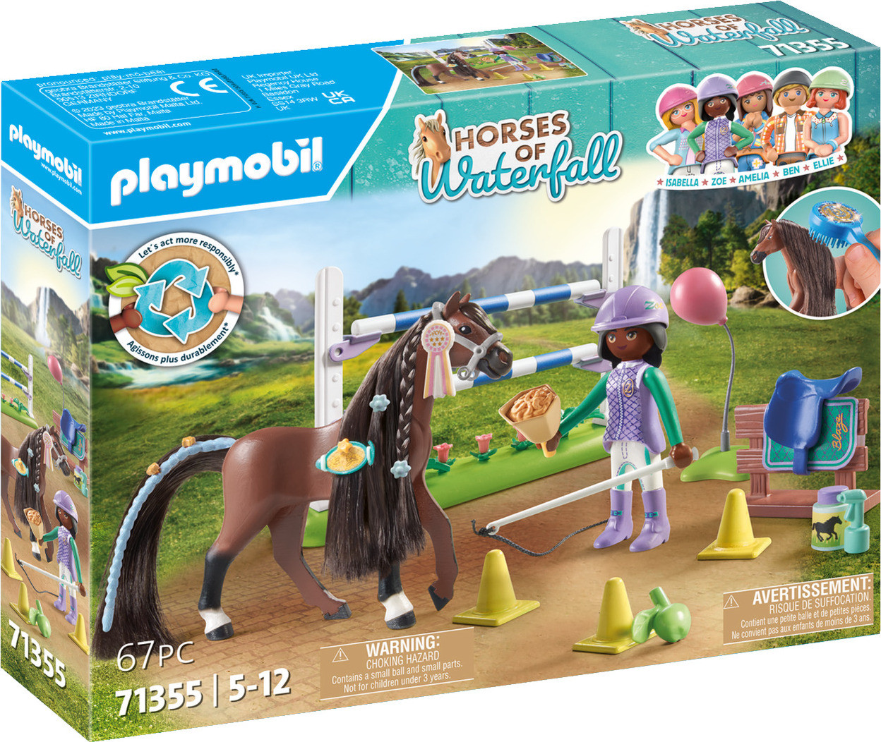 Playmobil 71355 Zoe & Blaze met hindernisbaan Horses of Waterfall, 67 stuks