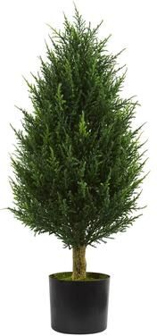 Nearly Natural 3' Cypress Tower Artificial Tree UV Resistant (Indoor/Outdoor) - Green