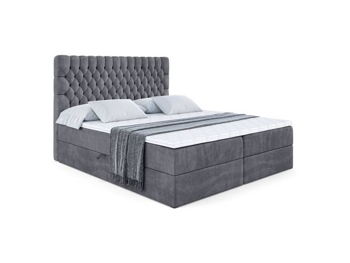 BOXBETT mit Matratze H3 und Lattenrost - SERENE - 160x200 Dunkelgrau