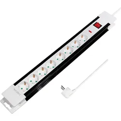 LOGILINK LPS207 - Steckdosenleiste, 8-fach, mit Schalter, 3 m, schwarz