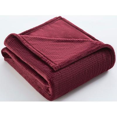 Wohndecke BRUNO BANANI "Shakira", bordeaux, B:150cm L:200cm, Polyester, Wohndecken, Wohndecke, Weiche Kuscheldecke mit Prägedruck in Waffeloptik, 150x200 cm