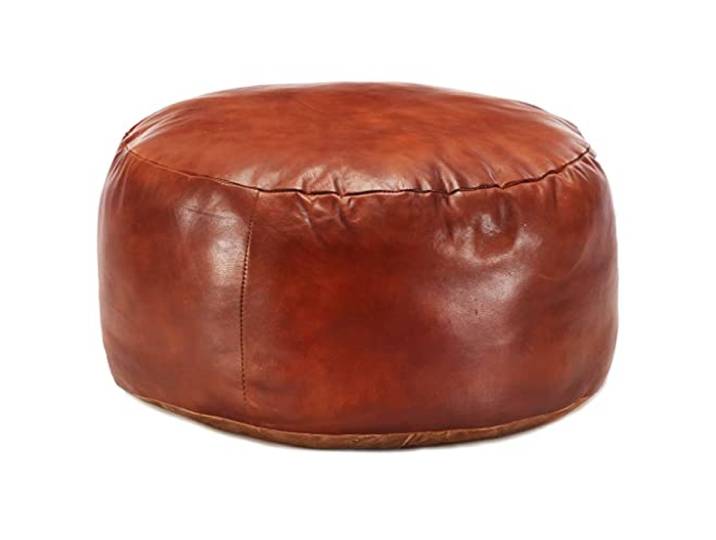 vidaXL Pouf Hellbraun 60 x 30 cm Echtes Ziegenleder