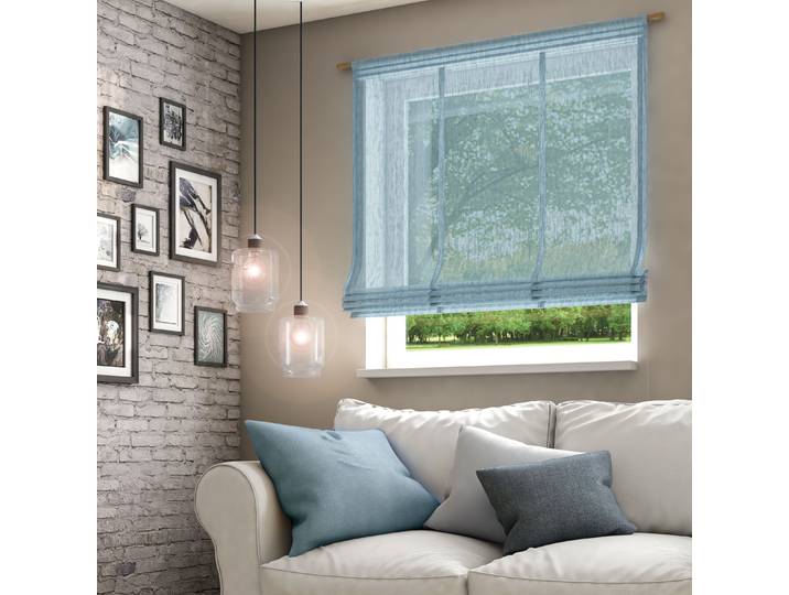 Raffrollo NEUTEX FOR YOU Libre-ECO Gr. 2, blau, B:80cm H:140cm, Jacquard, Obermaterial: 100% Polyester, Raffrollos, Raffrollo