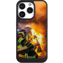 Nivocase Hülle für Apple iPhone 13 Pro Handyhülle NIVOcore Case Schwarz Feuer Feuerwehr Lebensretter (Apple iPhone 13 Pro), Smartphone Hülle, Schwarz