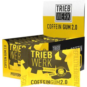 Triebwerk Kaugummis Coffein Gum 2.0, Pfefferminze, 50 mg Koffein je Kaugummi & zuckerfrei, 10x 10 Dragees