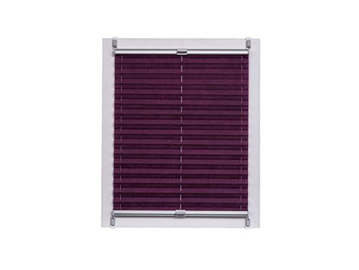 Sunlines Plissee Made in Germany, Tageslicht, Echtcrush, Violett, Klemmfix, Silbergraue Schiene, 70 x 150, Stoff, Pflaume, 70 x 2.3 x 150 cm