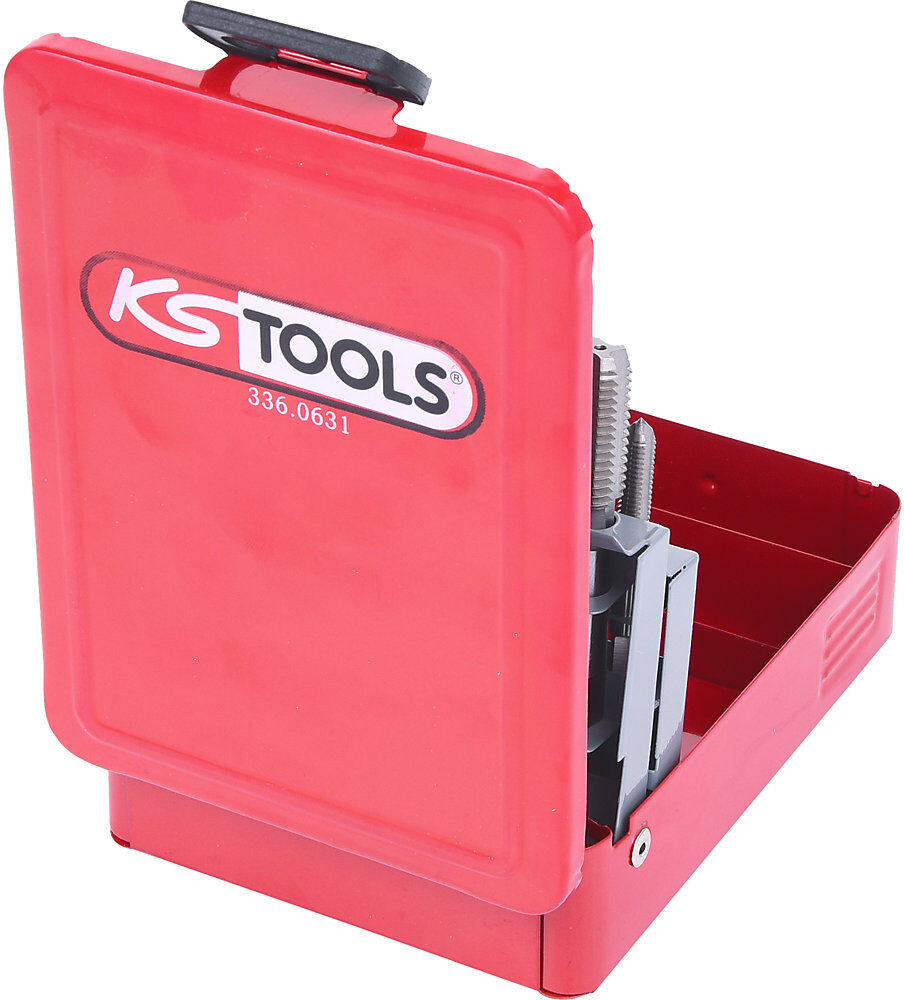 HSS Co Handgewindebohrer-Satz M, Stahlblechkassette, 21 Teile, M3 - M12 KS Tools
