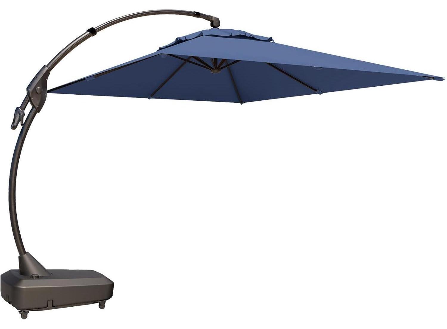 Sonnenschirm Rechteckig 2.7x3.6M Blau UV-Schutz UPF 50+ mit Kurbel und Hülle