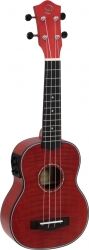 Dimavery UK-100 Soprano Ukulele, flamed red TILBUD NU