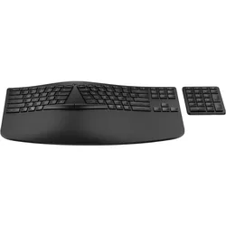 HP 960 BLK Ergonomic Wireless Keyboard GR (P) (DE, Kabellos), Tastatur, Schwarz