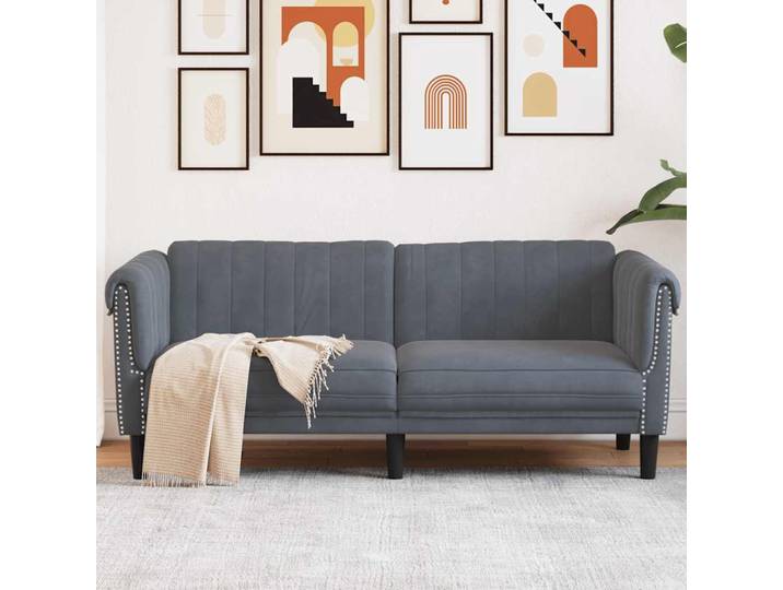 vidaXL Sofa 2-Sitzer Dunkelgrau Samt