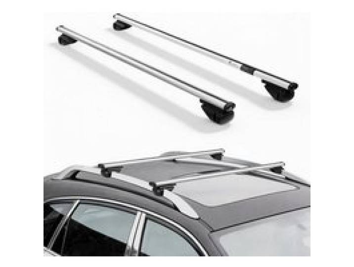 VEVOR Barres Transversales de Toit, Barre Porte Bagages Charge 75 kg 135 cm, pour Rails de Toit Surélevés avec Écartement 21-121 cm, en Aluminium, pour Panier Porte-bagages Galerie Camping Voyage