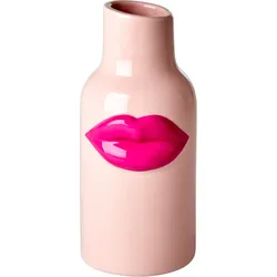 RICE Keramik Vase Lipstick, Small, 25 cm, pinker Mund
