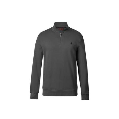 Rundhalspullover MCS "MCS sweatshirt with half-zip MCClement", Herren, Gr. XL, grau (iron gate), Obermaterial: 100% Baumwolle, Pullover Rundhalspullover