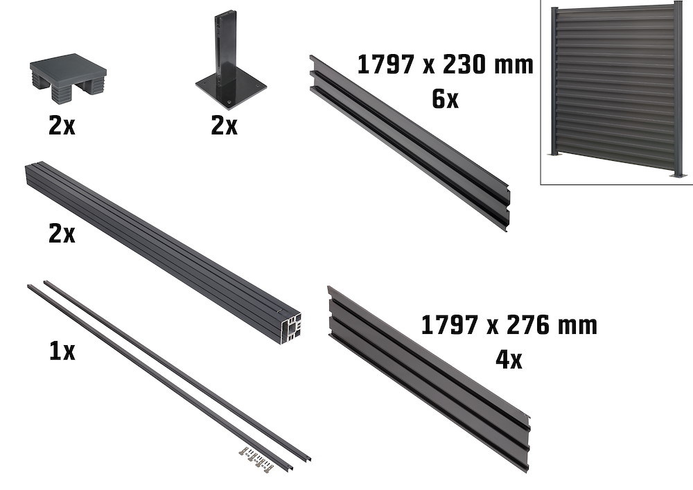 JUNGELMAR Steckzaun-Set Stahlblech L: 180 cm H: 180 cm 16965304