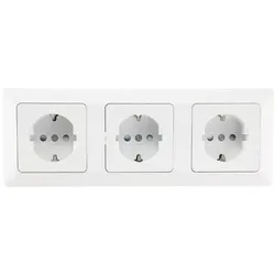 ChiliTec MILOS Set 3 Steckdosen + 3-fach Rahmen 250V~/ 16A, Steckanschluss, Matt-weiß