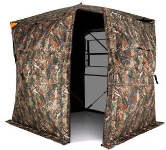 Costway 3-4 Person Hunting Blind 270° See-Through Pop-up Ground Blind with Full-Open Swing Door