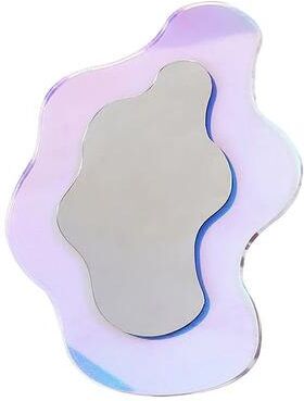 Uplift Picks Colorful Acrylic Vanity Mirror Irregular Tabletop Wall Decorative Makeup Mirror as Picture 11.5x19.5cm