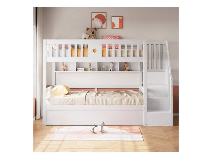 LuxusKollektion Etagenbett Kinder Etagenbett 90x200 mit Stauraum (1-St)