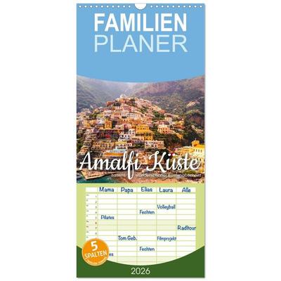 Familienplaner 2026 - Amalfi Küste - Italiens wunderschöner Küstenabschnitt. mit 5 Spalten (Wandkalender, 21 x 45 cm) CALVENDO