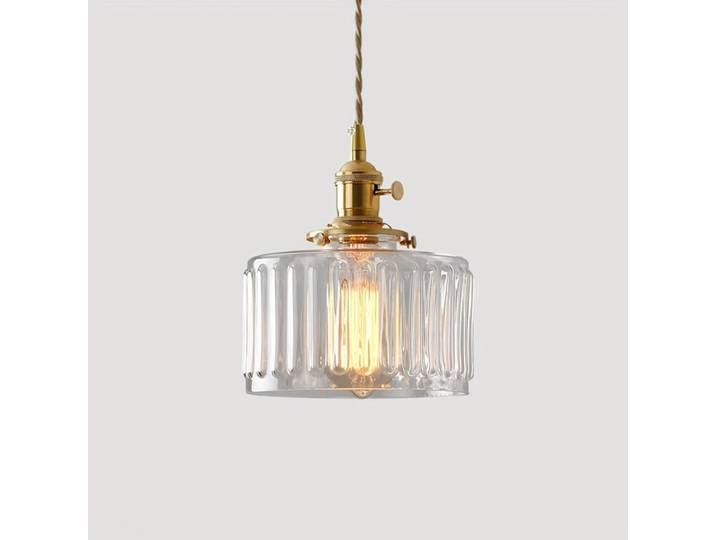 Lampe suspendue industrielle vintage, lampe suspendue réglable moderne en verre transparent pour ferme, pour îlot de cuisine/couloir/chambre à coucher/foyer