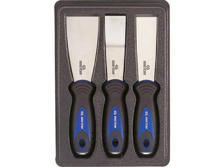 KING TONY RVS Set verstevigde schrapers - 3 dlg_9CJ023