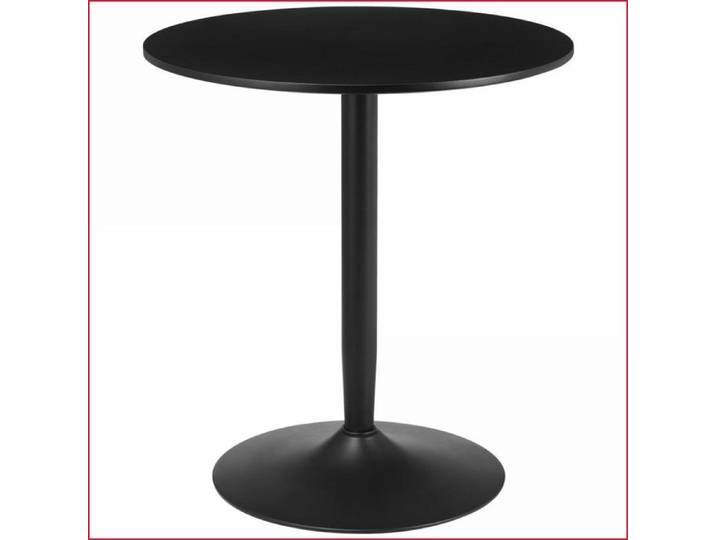 Table à manger - Ronde pour 2 personnes design compact pied en acier - Noir
