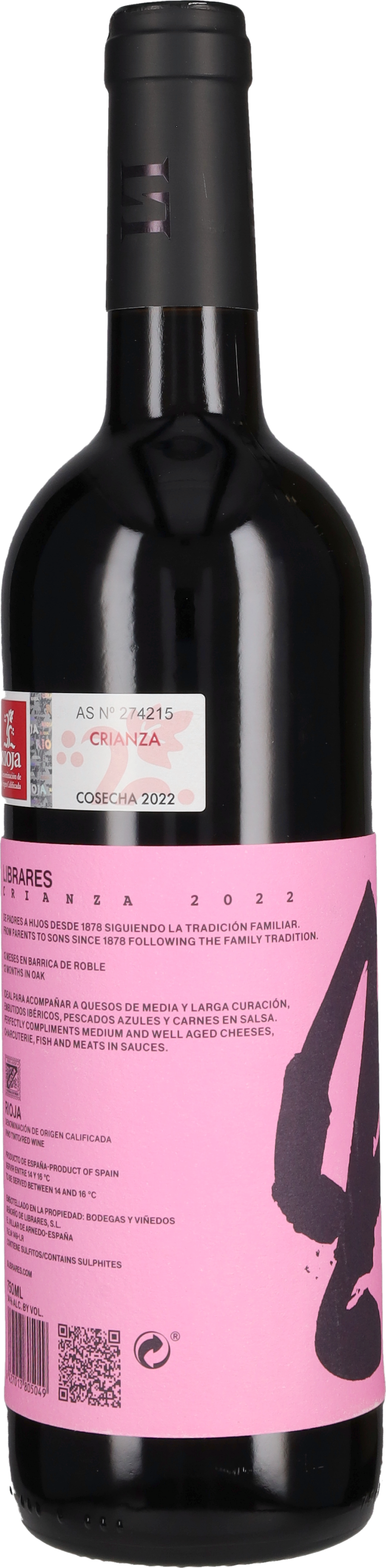 Rioja Crianza Señorio De Librares 2022