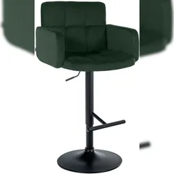 CLP Barhocker Los Angeles Samt Samt HBT: 93x60x56 cm dunkelgrün schwarz