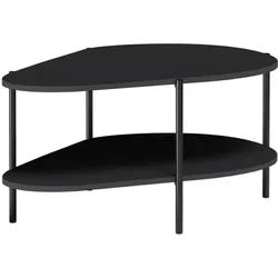 COUCHTISCH Lume in Tropfenform mit Metallgestell, schwarz