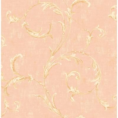 Seabrook Designs Mariette Scrolls Unpasted Wallpaper