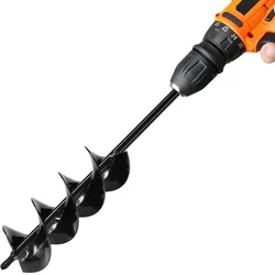VEVOR Erdbohrer für Bohrmaschine, Ø 8x41 cm Gartenbohrer, für 3/8-Zoll-Sechskant-Bohrer, Pfahlbohrer, Erdlochbohrer, Lochbohraufsätze zum Graben von Gartenpfostenlöchern und Zäunen
