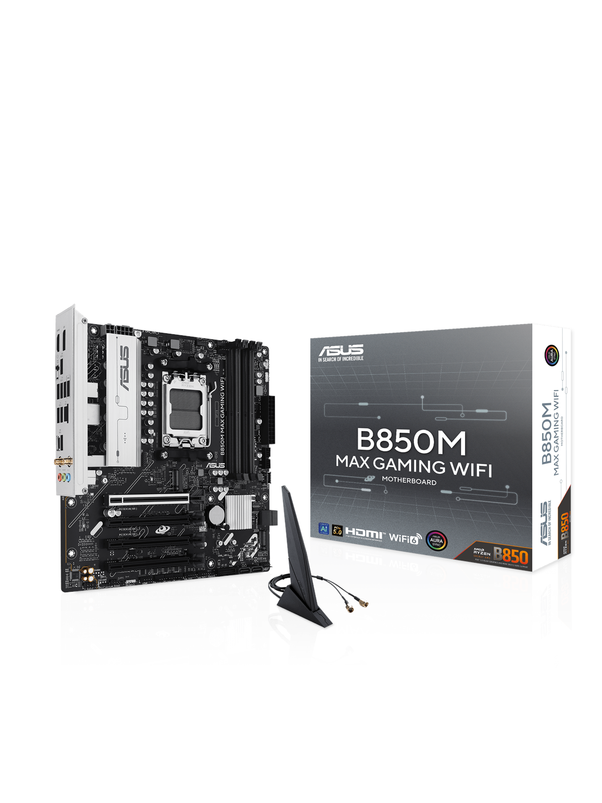 ASUS B850M MAX GAMING WIFI Mainboard - AMD B850 - AMD AM5 - DDR5 RAM - Micro-ATX