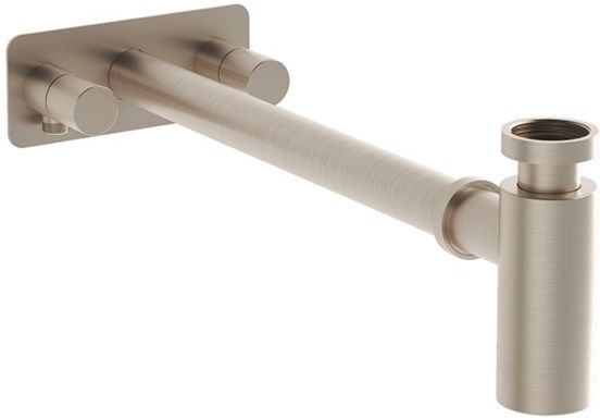 VitrA Plural Design-Siphon-Set A4515934 Nickel gebürstet, mit Eckventilen links und rechts