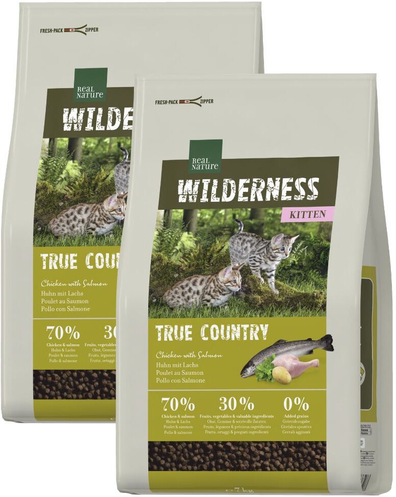 Real Nature Wilderness True Country Kitten Pollo con Pesce KIT RISPARMIO 2x7KG