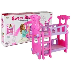 Lean Toys Rosa Etagenbett für Puppen