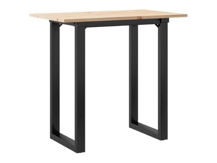 KGHERMDF Esstisch O-Gestell 80x50x75,5 cm Massivholz Kiefer & Stahl Robuste Tischplatte, Stabile O-Form Struktur, Rustikale Optik, Für Esszimmer