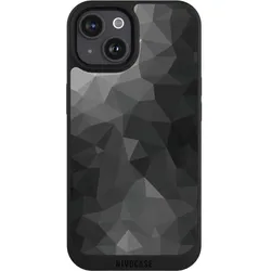 Nivocase Handyhülle für Apple iPhone 15 Hülle NIVOpure Case Schwarz Mosaik Muster Tarnmuster (Apple iPhone 15), Smartphone Hülle, Schwarz