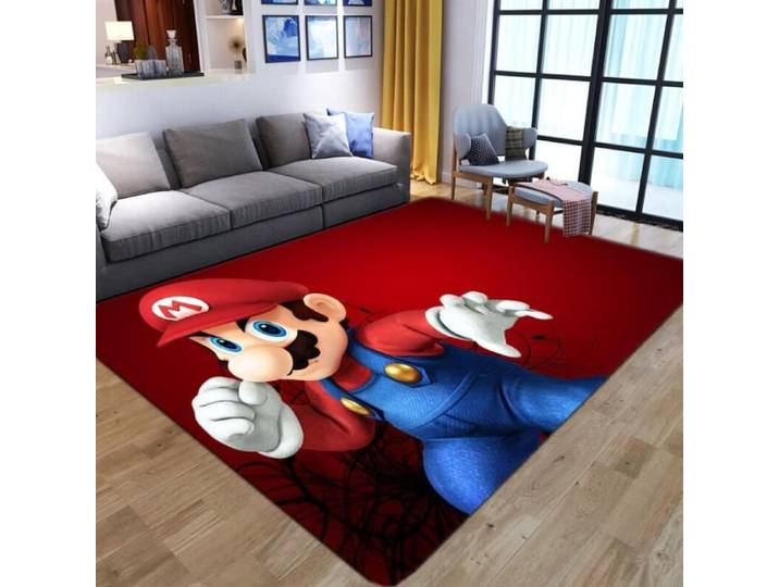 Tapis de sol en flanelle douce 3D Super Mario - NVY-3749 - Enfant - 100x150cm - Synthétique
