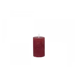 Chic Antique Macon rustikale Stumpenkerze, H8/D5 cm, dunkelrot