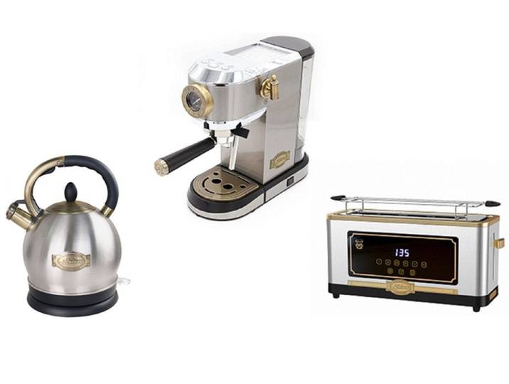 Kaiser Küchengeräte Wasserkocher WK 2000 R+T 4000 R Toaster+KA 2001 R Kaffeemaschine
