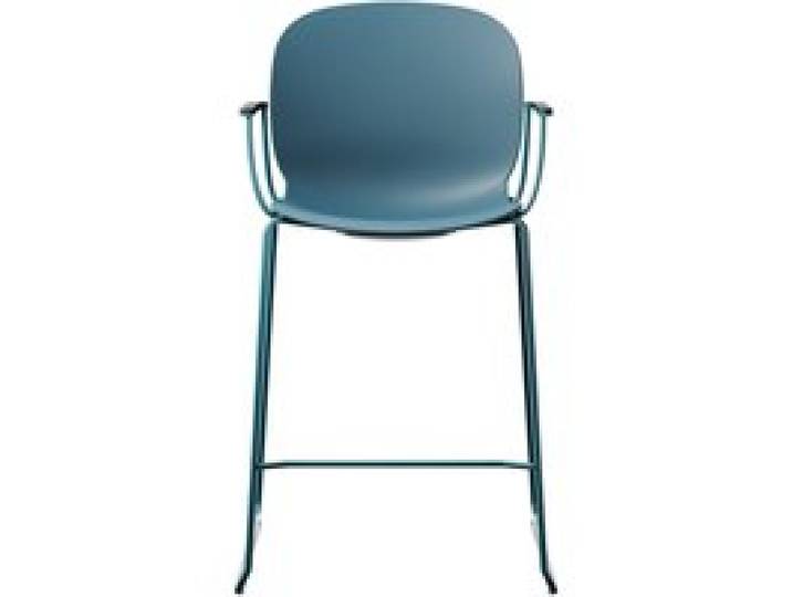 Chaise haute empilable avec accoudoirs et pieds luge acier Noor 6090