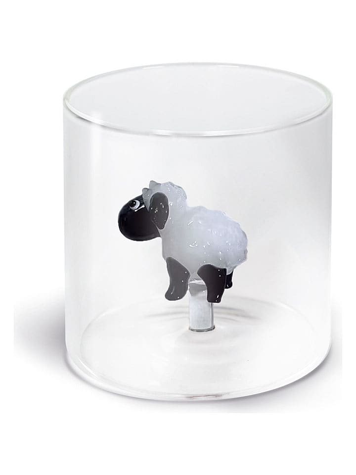 WD lifestyle Trinkglas "Sheep" in Transparent/ Weiß - 250 ml - onesize