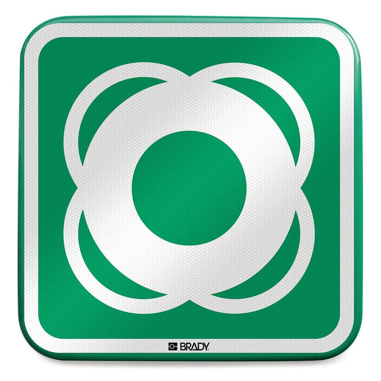 Brady E/E040//RFLBD-400X400-1, ISO Sicherheitsschild - Rettungsring, Aluminium laminiert mit refle (E/E040//RFLBD-400X400-1)