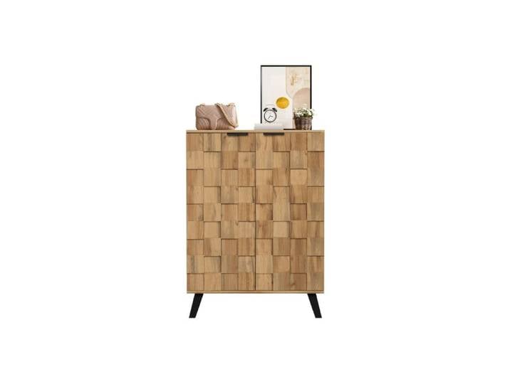 ®TONLRGY Buffet meuble à chaussures moderne 5 compartiments 80 5 x 35 x 109 5 cm étagères réglables