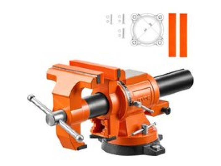 VEVOR Étau d'Établi Largeur Mâchoire 150 mm Étau Table Double Pivotant 360°, pour Sciage, Perçage, Découpe de Tubes, en Fonte Ductile, Profondeur de Gorge 71 mm, Ouverture Maximale de Mâchoire 155 mm