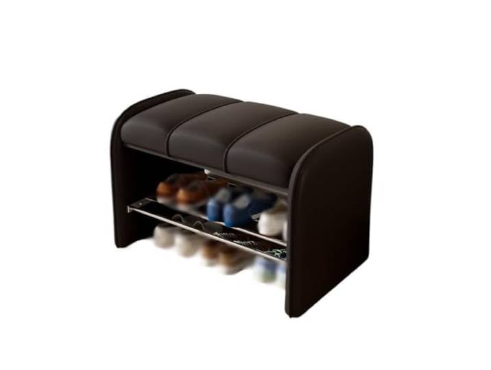 Lizhuzhuzs28 Modern Schuh-Organizer-Bank mit Kissen for Schlafzimmer,Flur Flur(Schwarz,Mittel)