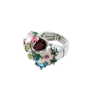 Fingerring "Blumenwiese", bunt (multi), COLLEZIONE ALESSANDRO, Fingerringe, Damen, Messing, Fingerring